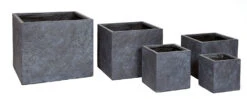 Plantenbak Arizona Cubi - L55 X B55 X H46cm - Donkergrijs -Woondecoratie Winkel arizona cubi graphite w55h46 plantenbak 7 8