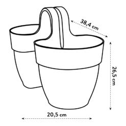 Elho Balkonbak Vibia Campana Twin 21cm - Antraciet -Woondecoratie Winkel balkonbak vibia campana twin 21cm antraciet balkonbak antraciet 6 1