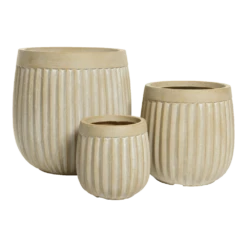 Bloempot Laura - D23 X H23cm - Beige -Woondecoratie Winkel bloempot laura beige bloempot 2