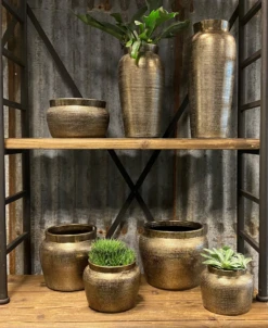 Bloempot Marrakesh - D27 X H25cm - Zilver Goud -Woondecoratie Winkel bloempot marrakesh serie 3 1