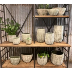 Woondecoratie Winkel -Woondecoratie Winkel bloempot miami groen cement 2 1 1