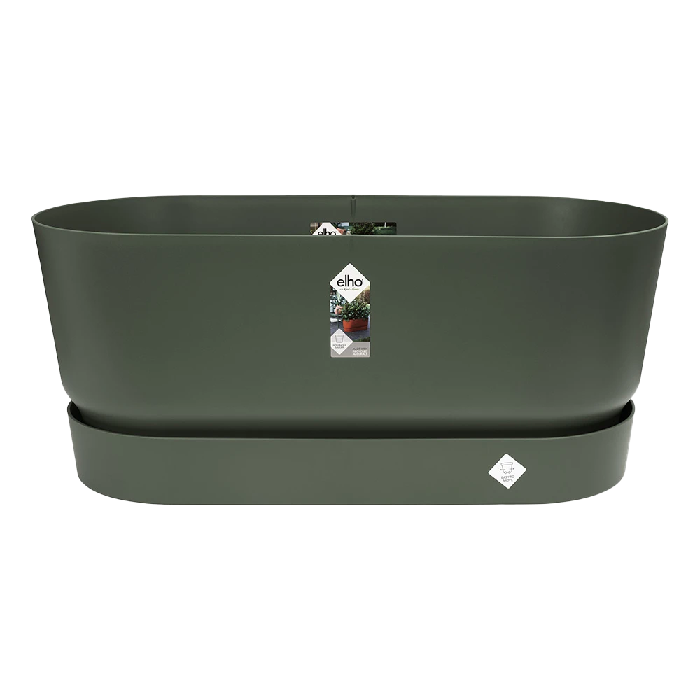 Bloembak Elho Greenville Terrace 80cm - Met Wielen - Bladgroen 3 Bloembak Elho Greenville Terrace 80cm - Met Wielen - Bladgroen