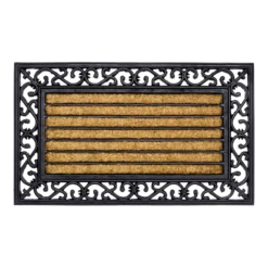 HAMAT Impala Brush Rectangle Kokosmat - 75x45cm - Naturel/Zwart - Deurmat