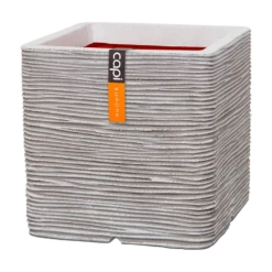 Capi Plantenbak Vierkant Nature Rib NL - L30 X B30 X H30cm - Ivoor