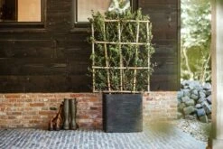 Capi Plantenbak Vierkant Nature Rib NL - L50 X B50 X H50cm - Zwart -Woondecoratie Winkel pot vierkant rib nl 50x50x50 zwart plantenbak 7 8