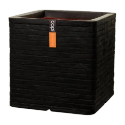 Capi Plantenbak Vierkant Nature Row NL - L40 X B40 X H40cm - Zwart
