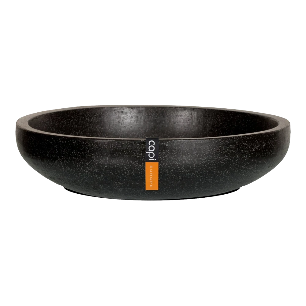 Capi Plantenschaal Lux Terrazo - D37 X H9cm - Zwart 3 Capi Plantenschaal Lux Terrazo - D37 X H9cm - Zwart