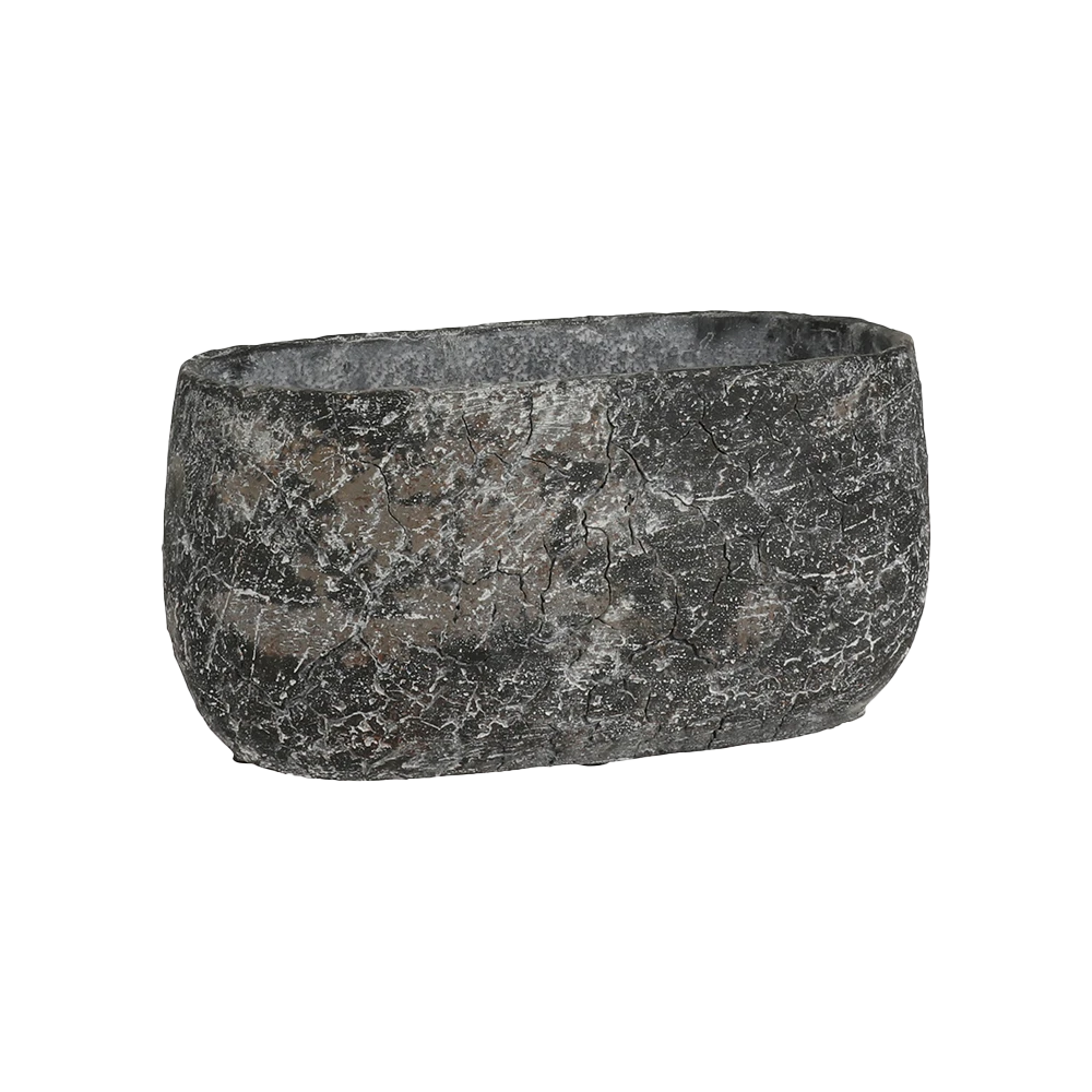 Bloempot Thomas Ovaal - L24 X B14 X H12cm - Antraciet 3 Bloempot Thomas Ovaal - L24 X B14 X H12cm - Antraciet