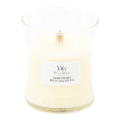 Woodwick Island Coconut Mini Candle - Geurkaars -Woondecoratie Winkel woodwick island coconut mini candle geurskaars 2 1