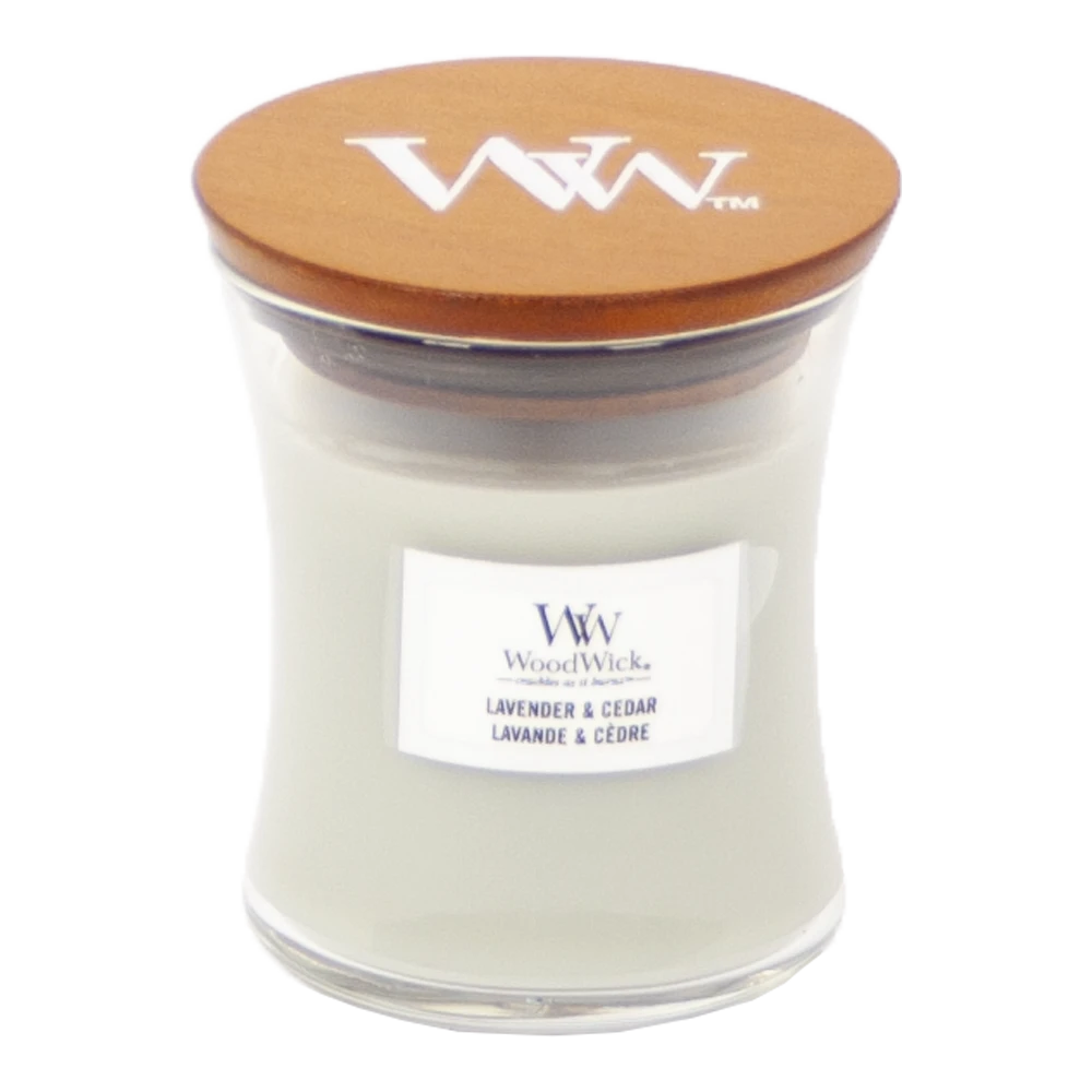 Woodwick Lavender & Cedar Mini Candle - Geurkaars 3 Woodwick Lavender & Cedar Mini Candle - Geurkaars
