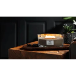 Woodwick Sand & Driftwood Ellipse Candle - Geurkaars -Woondecoratie Winkel woodwick sand driftwood ellipse candle geurskaars 2