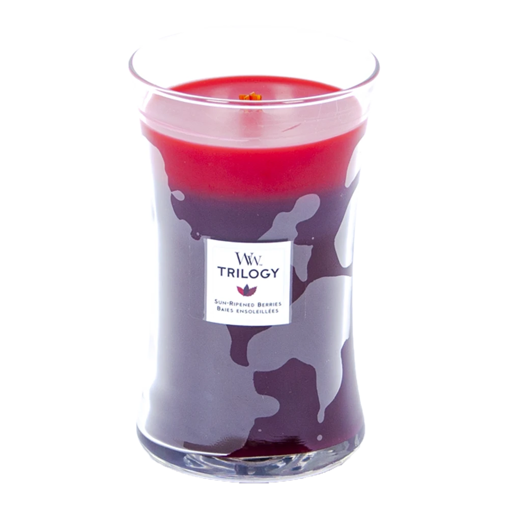Woodwick Trilogy Sun Ripened Berries Large Candle - Geurkaars 4 Woodwick Trilogy Sun Ripened Berries Large Candle - Geurkaars - Afbeelding 2