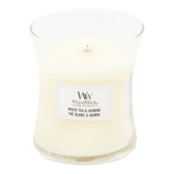 Woodwick White Tea & Jasmine Mini Candle - Geurkaars -Woondecoratie Winkel woodwick white tea jasmine mini candle geurskaars 2 3