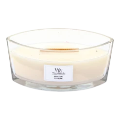 Woodwick White Teak Ellipse Candle - Geurkaars -Woondecoratie Winkel woodwick white teak ellipse candle geurskaars 2 4